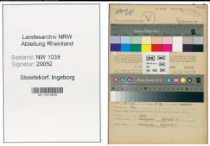 Entnazifizierung Ingeborg Stoertekorf , geb. 30.06.1922 (Kindergaertnerin)