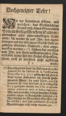 Hochgeneigter Leser!