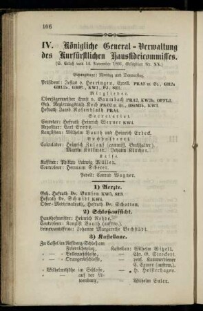 Königliche General-Verwaltung des Kurfürstlichen Hausfideicommisses