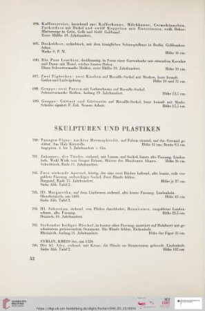 Skulpturen und Plastiken (Nr. 700 - 738)