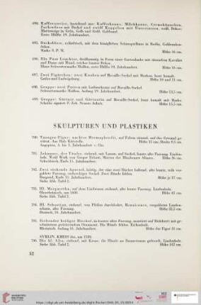 Skulpturen und Plastiken (Nr. 700 - 738)