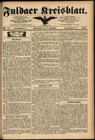 Zweite Ausgabe vom Samstag, den 27. September 1902.