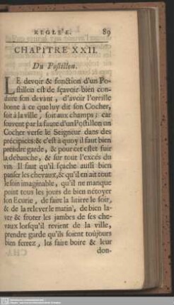 Chap. XXII. Du Postillon