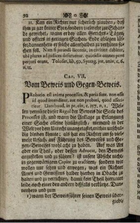 Cap. VII. Vom Beweis und Gegen-Beweis.