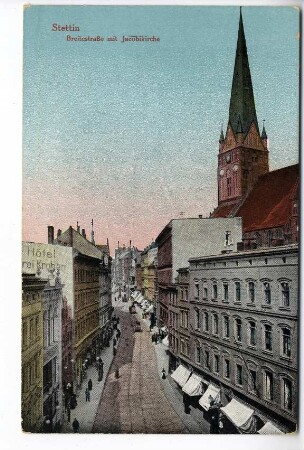 Stettin. Breitestraße mit Jacobikirche