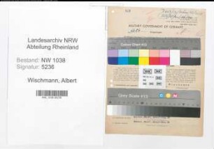 Entnazifizierung Albert Wischmann , geb. 20.09.1892 (Beamter)