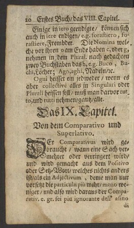 Das IX. Capitel. Von dem Comparativo und Superlativo.
