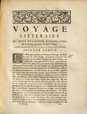 Voyage littéraire de deux religieux Benedictins de la Congregation de Saint Maur ... : ouvrage enrichi de figures. 2