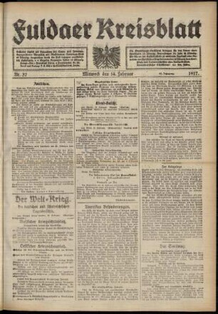 Ausgabe vom Mittwoch, den 14. Februar 1917.