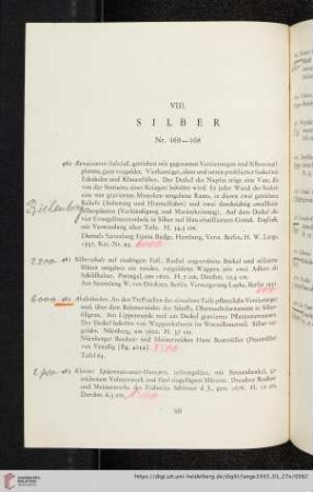 VIII. Silber (Nr. 460-468)