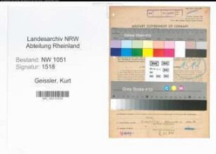 Entnazifizierung Kurt Geissler , geb. 27.09.1911 (Kaufmaennischer Angestellter)