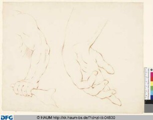 Studie eines linken Armes; Studie einer linken Hand