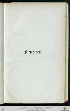 Memoiren.