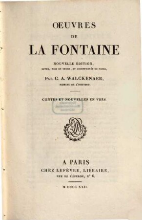 Oeuvres de La Fontaine. 3, Contes et nouvelles en vers