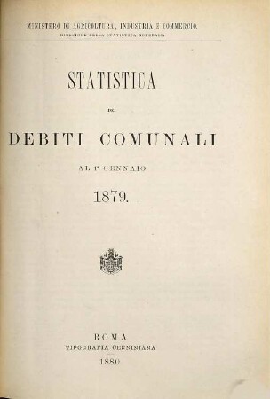 Statistica dei debiti comunali. 1879 (1880)
