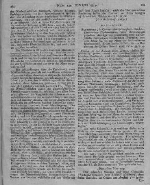 [Schultes, A.]: Directorium diplomaticum oder chronologisch geordnete Auszüge von sämmtlichen über die Geschichte Obersachsens vorhandenen Urkunden, von dem Jahre 704 bis zur Mitte des sechzehnten Jahrhunderts. Bd. 1. H. 1. Altenburg: Schnuphase 1818