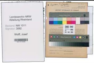 Entnazifizierung Josef Wolff , geb. 07.08.1904 (Handwerker)