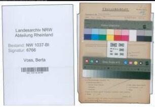 Entnazifizierung Berta Voss , geb. 02.09.1906 (Lehrer)