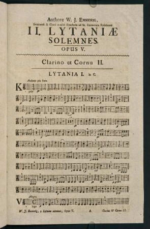 1-6, II. Lytaniae Solemnes. Opus V. Cornu II.