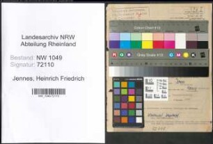 Entnazifizierung Heinrich Friedrich Jennes , geb. 12.06.1897 (Fabrikant)