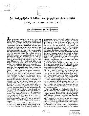 Die 50jährige Jubelfeier des Herzoglichen Franzisceums : (W. C.)