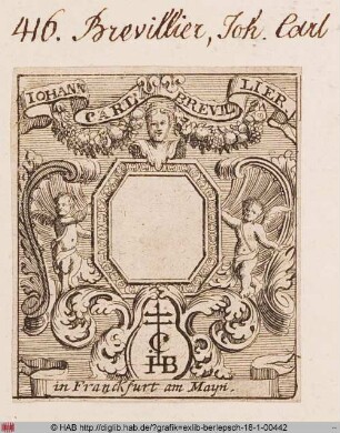Exlibris des Johann Carl Brevillier