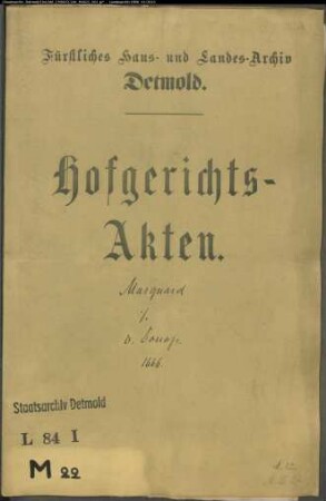 Marquard, Henrich, Advokat bzw. Hans Christian von Donops Erben gegen Christoph von Donop zu Borkhausen - Advokaturgebühren