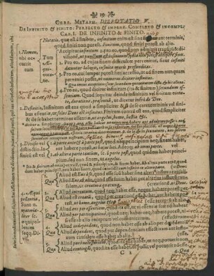 Curs. Metaph. Disputatio V. De Infinito & Finito: Perfecto & Imperf. Completo & Incompl: