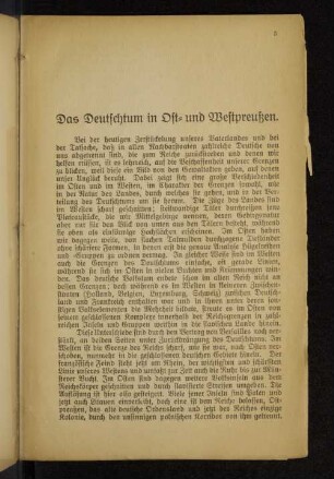 Das Deutschtum in Ost- und Westpreußen.