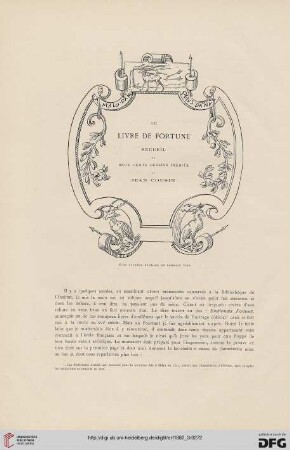 8: Le Livre de Fortune recueil de deux cents dessins inédits de Jean Cousin, [1]