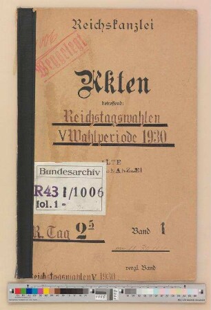 Reichstagswahlen. - V. Wahlperiode (1930)