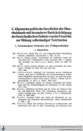 1. Verschiedene Perioden der Frühgeschichte.