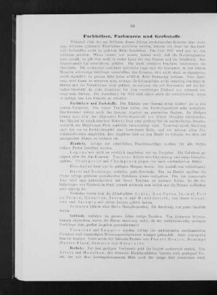 Farbhölzer, Farbwaren und Gerbstoffe.