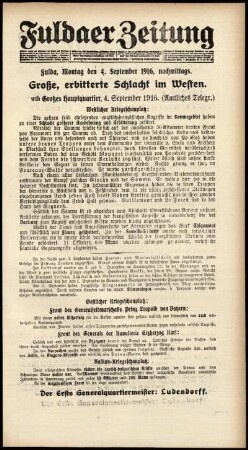 Ausgabe vom Montag, den 04. September 1916.