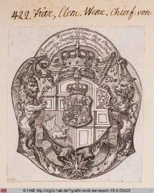 Exlibris des Erzbischofs Klemens Wenzeslaus von Trier