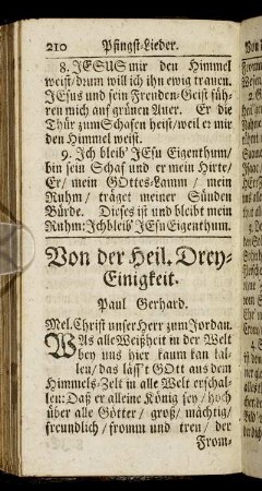 Von der Heil. Drey-Einigkeit.