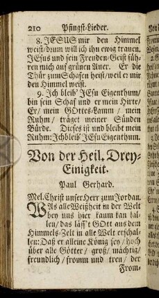 Von der Heil. Drey-Einigkeit.