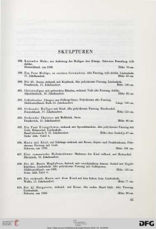 Skulpturen (Nr. 598-630)