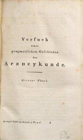 Versuch einer pragmatischen Geschichte der Arzneykunde, 3