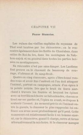 Chapitre VII. Faune Siamoise