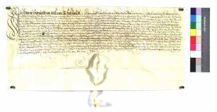 Lehenrevers des Hans Sigmund von Woellwarth zu Fachsenfeld für Propst Johann Christoph zu Ellwangen über den Mantelhof, Hofherrnhof, Affalterried, Rötenberg (Rettenberg), Treppach, Ober- und Unterrombach, das Fischwasser zu Unterböbingen die Rems gen. und den Klotzbach