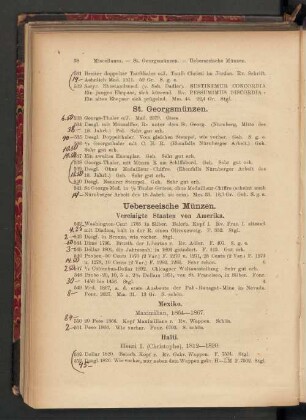 Ueberseeische Münzen