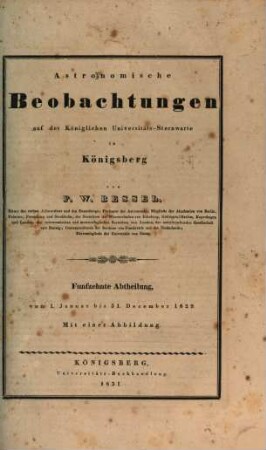 Astronomische Beobachtungen auf der Universitäts-Sternwarte zu Königsberg, 15. 1829