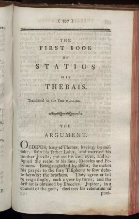 The First Book of Statius his Thebais