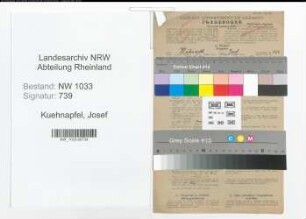 Entnazifizierung Josef Kuehnapfel , geb. 24.02.1895 (Polizeihauptwachtmeister)