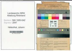 Entnazifizierung Johann Hellenthal , geb. 05.11.1888 (Schneider)
