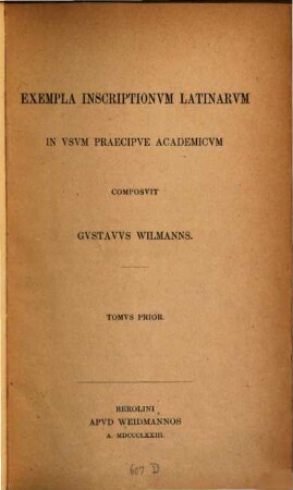 Exempla inscriptionum Latinarum, 1