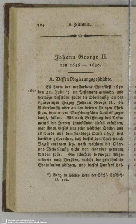 Johann George II. von 1656 - 1680