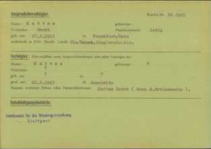 Eintrag in der Bundeszentralkartei (Teil des Testsamples): Mattes