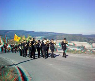 3.10.1990, "Letzte Schicht": Bergaufzug zum Bergwerk